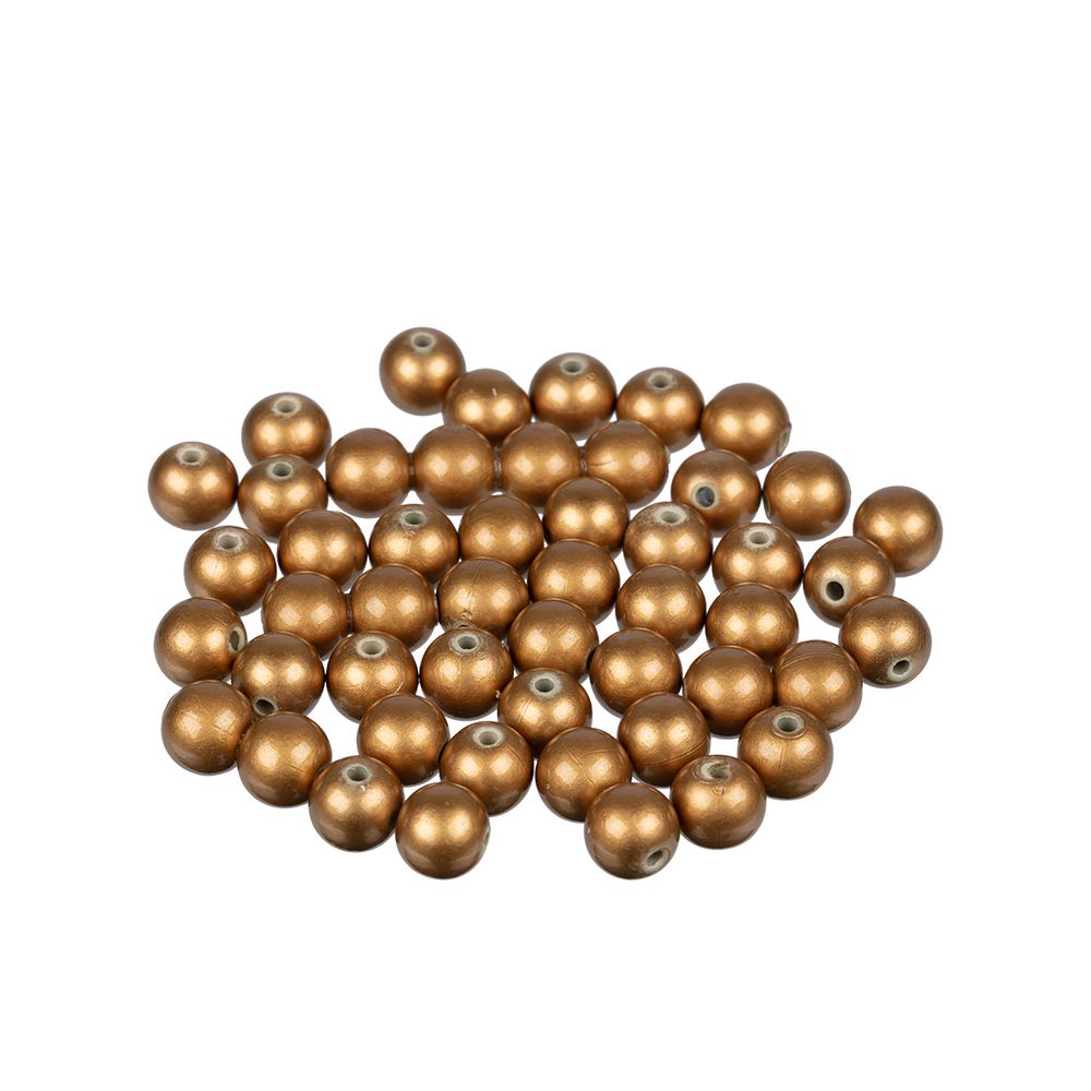 Бусины пластик ⌀10 мм, 50±2 шт, №23 золото, Zlatka PB-3