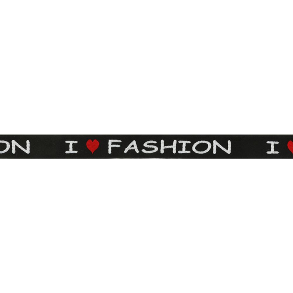 Тесьма лампасная 20 мм / 25 метров, с надписью LOVE FASHION
