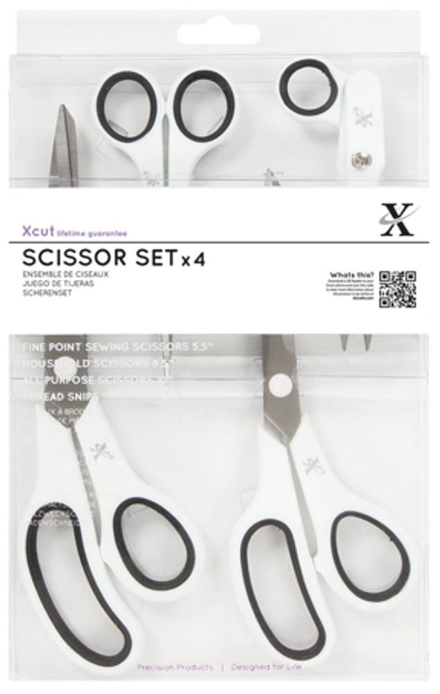 Ножницы (набор) для шитья и хобби Docrafts, 14 см, 21.5 см, 25 см, 4 шт
