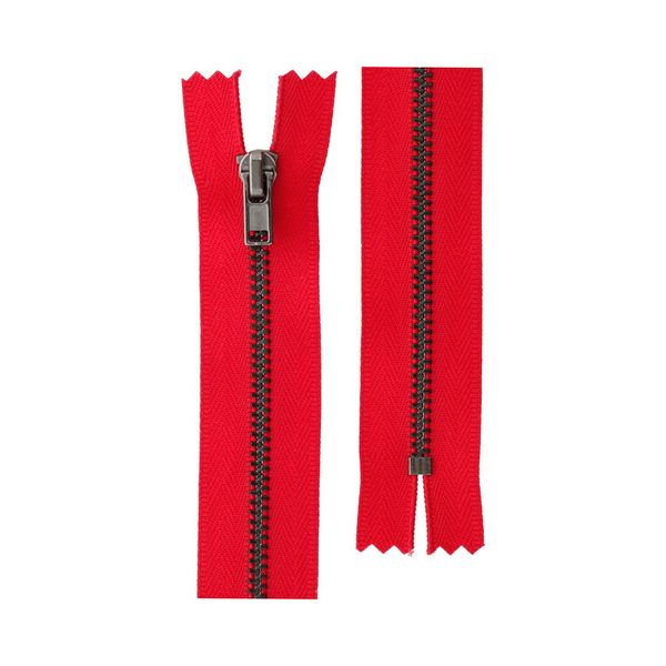 Молния металл Т3 (3 мм) 1 зам., н/раз., 16 см, черн.никель, 145 т.красный, ZIP 3B Gamma, 10 шт