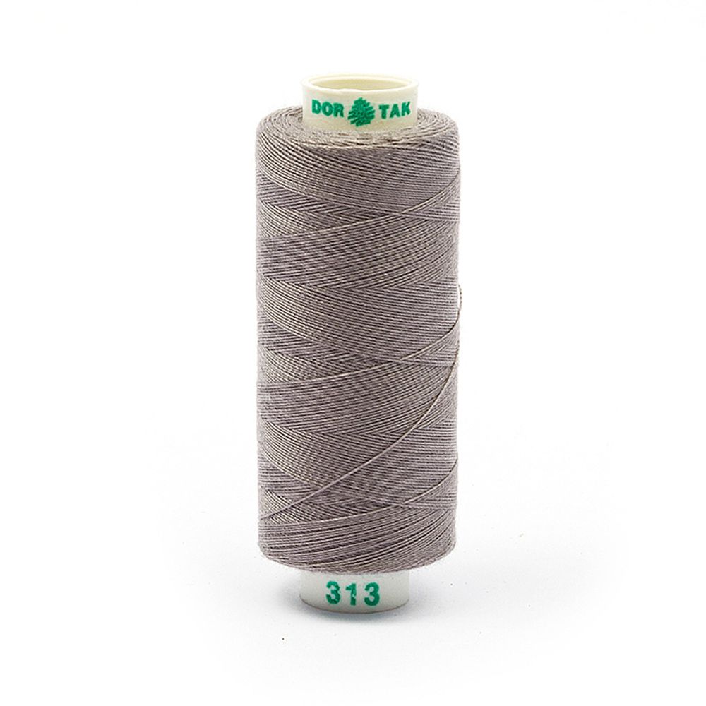 Нитки швейные бытовые Dor Tak 40/2, 366 м / 10 кат., 313 серый