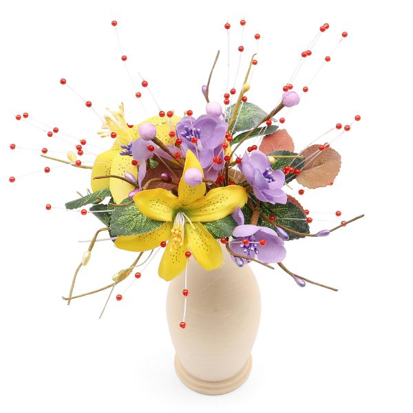 Цветы искусственные декоративные 12-14 см, желто-фиолетовый, Astra&Craft