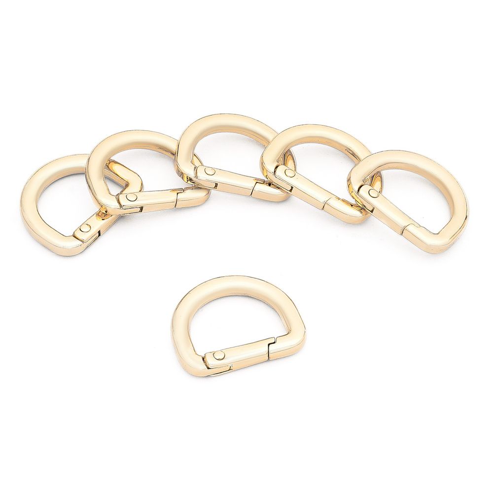 Карабин металл полукольцо 20.0 мм, золото, MB_2232, 6 шт