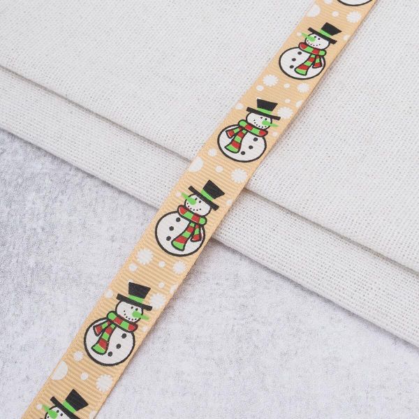 Лента репсовая (в рубчик) с рисунком 15.0 мм / 45.72 метра, НГ 15110, цв.золото, 24447