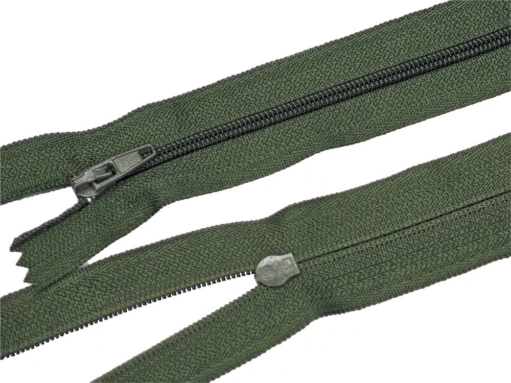 Молния спираль (витая) (цв.SBS) брючная Т3 (3 мм) 1 зам., н/раз., 18 см, автомат, S-879 хаки, 5000 шт