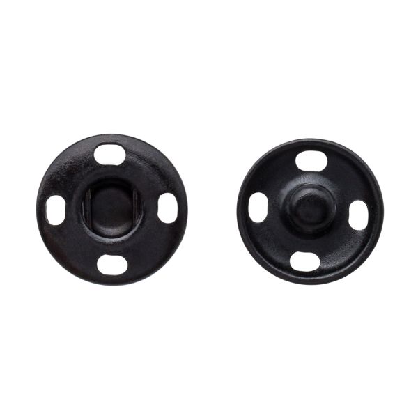 Кнопка пришивная металл ⌀12.0 мм, 24 шт, блистер, черный, CSC 27441