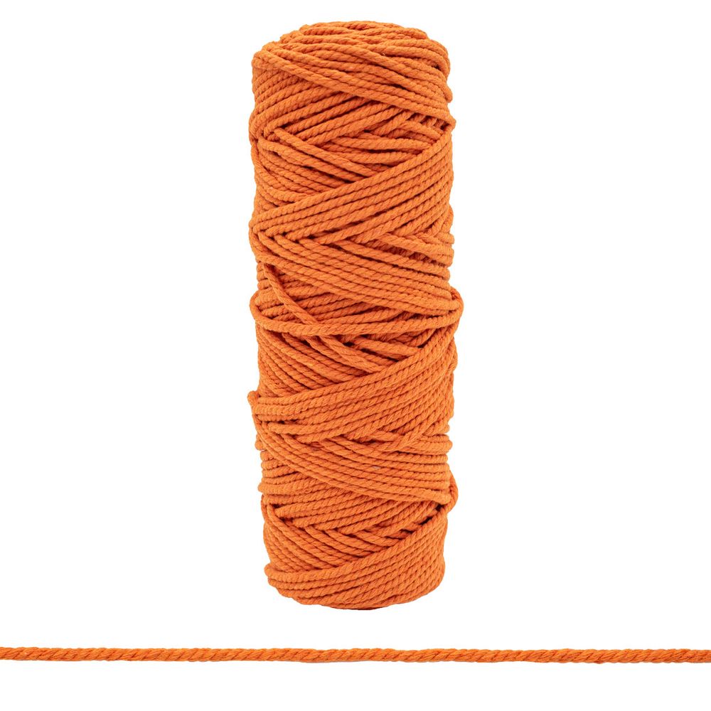 Шнур круглый х/б ⌀4.0 мм / 100 метров, (бобина) (оранжевый)