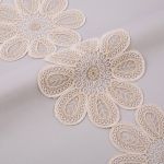 Кружево на сетке широкое 160 мм / 11 м, бежевый, Gamma GFLM-24160