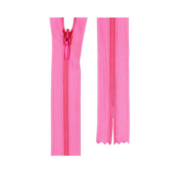 Молния потайная (скрытая) Т3 (3 мм) 1 зам., н/раз., 20 см, пластик, 339 кислотно-розовый, G013P Gamma, 10 шт