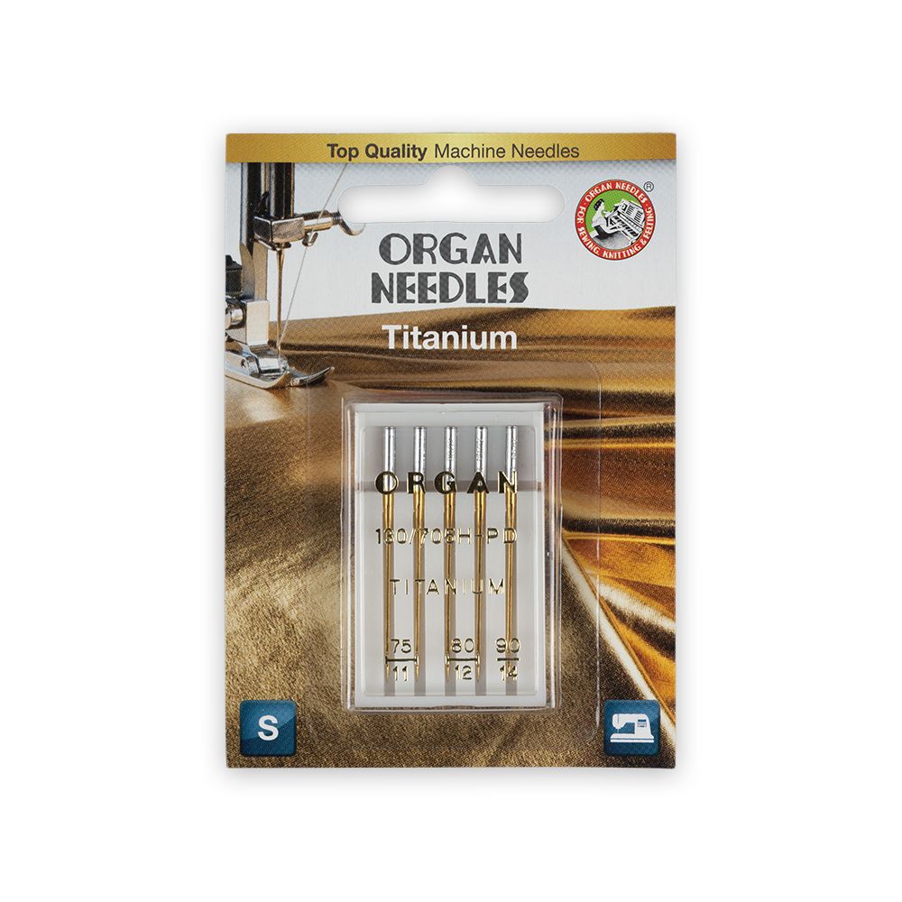 Иглы для швейных машин титаниум 130/705 H, №75-90, 5 игл, 5116000BL 75-90, ORGAN