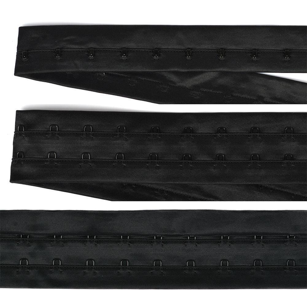 Застежки для бюстгальтера на ленте (2 ряда) 40 мм, 5 м, 02 черный