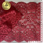 Кружево бельевое эластичное 185 мм / 3 метра, TBY.00755, цв.101 темно-красный, Kruzhevo
