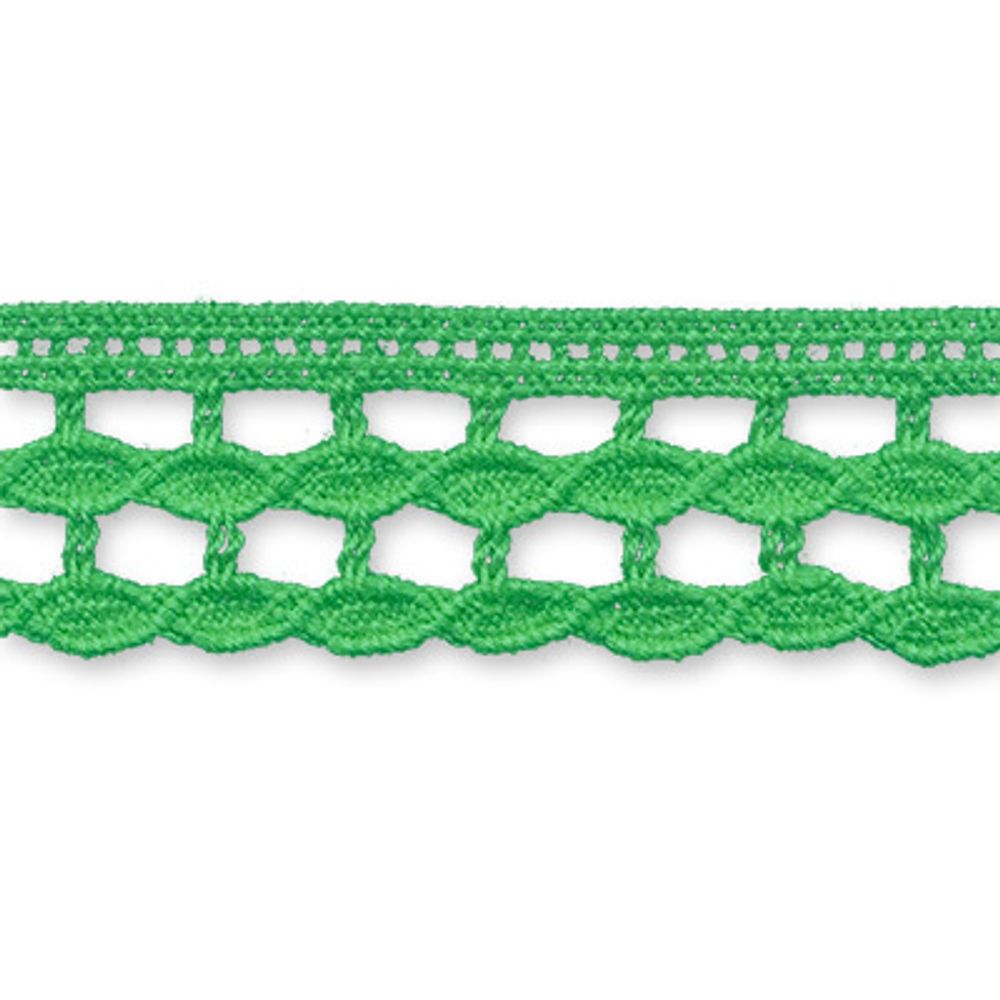 Кружево вязаное (тесьма) 15 мм / 22.8 м, 134 зеленый, Gamma HVK-41
