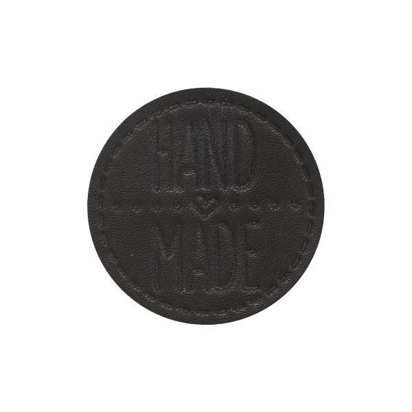 Термоаппликация из кожи Hand Made D4,5см, 100% кожа, 43 черный