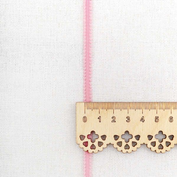 Шнур отделочный сороконожка ⌀5.0 мм / 30 метров, розовый, С873