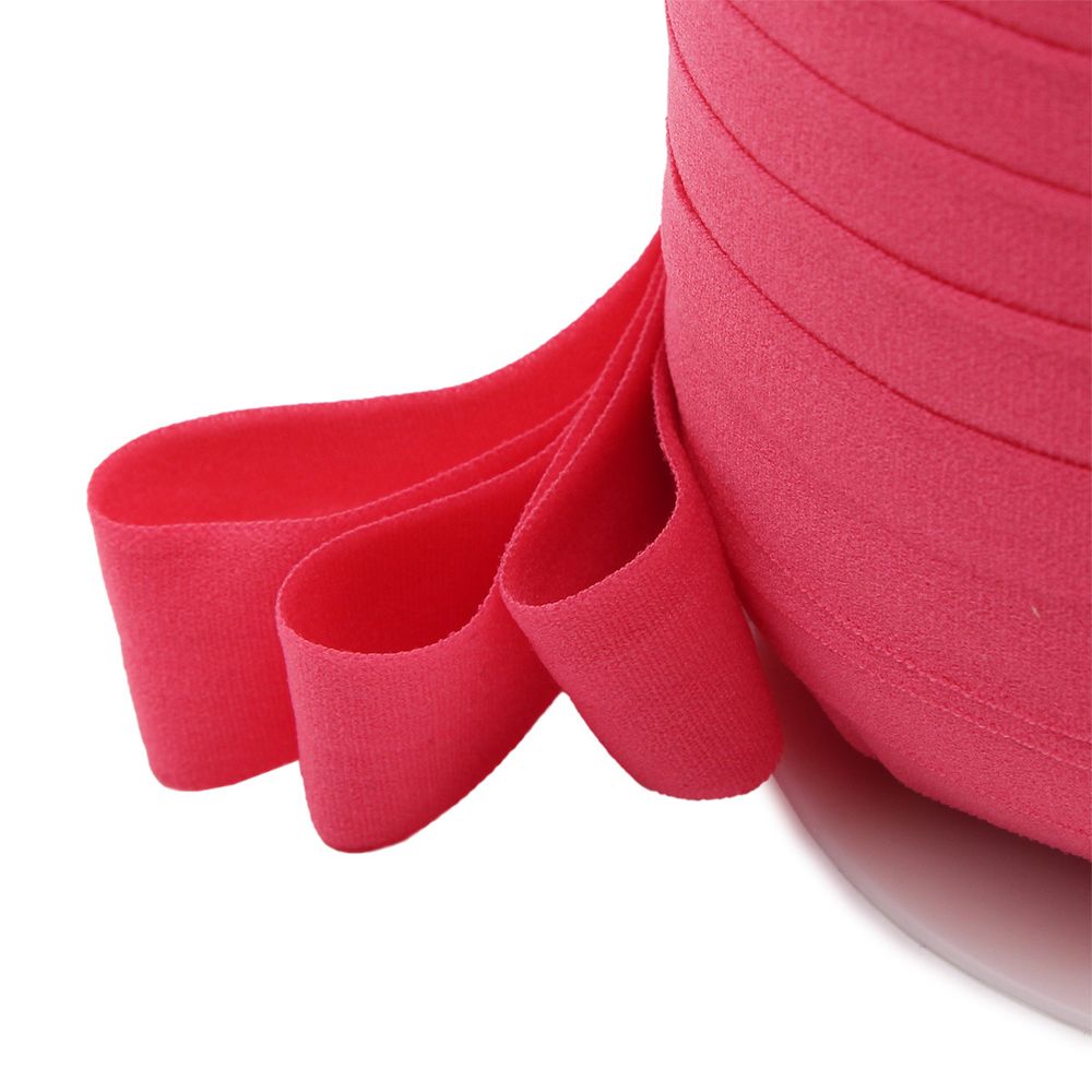 Косая бейка трикотажная 20 мм / 100 метров, т.розовый