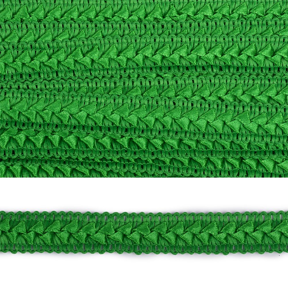 Тесьма декоративная Самоса 18 мм зеленый F243, уп.18.28м