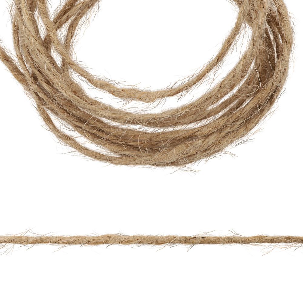 Шпагат джутовый 2-х ниточный ⌀1.12 мм, 100 м, 1120 текс, кач. СВ, цв. натуральный, 73396