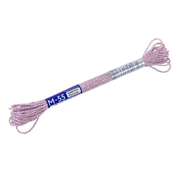 Мулине Gamma металлик NM 12 мотков по 6 метров, M-55 белый/розовый, Gamma MOULINE