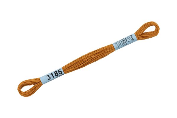 Мулине Gamma 100% хлопок, цв.3185 рыжий, 24 мотка по 8 метров