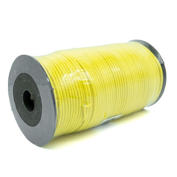 Резинка шляпная (шнур эластичный) ⌀3.0 мм / 100 метров, 0370-0300В, С504-желтый