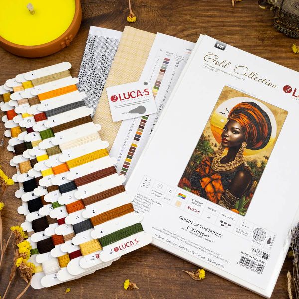 Набор для вышивания нитками Luca-S G720, гобелен Королева залитого солнцем континента, 18х30см