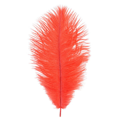 Перья страуса декоративные 20-25см, 10 шт в упак, красный