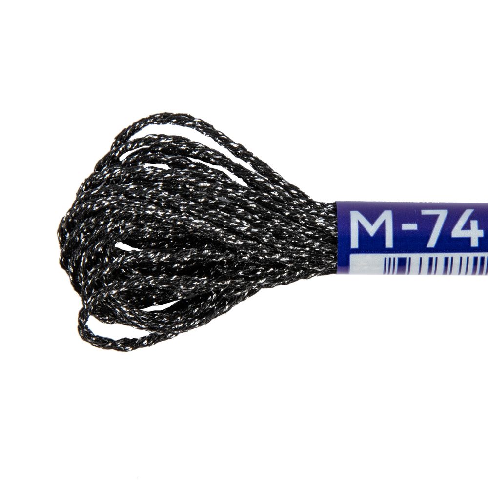 Мулине Gamma металлик NM 12 мотков по 6 метров, M-74 черный/серебристый, Gamma MOULINE