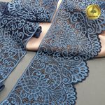 Кружево эластичное (стрейч) 110 мм, 40992PP цв.голубой уп.115м, Kruzhevo