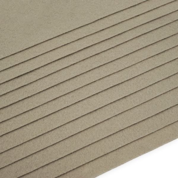 Фетр листовой жесткий 1.0 мм, 160гр, 20х30см, 12 штук Astra&Craft (AF892/YF621 серый)