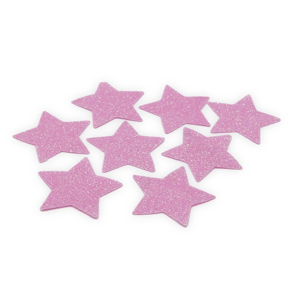 Набор декоративных элементов из ткани Звездочки 35х0,5мм 8 шт (св.розовый), 28655