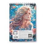 Блокнот на гребне, выборочный лак, A5 60 л., 4 шт, клетка, Нимфы 01256, Светоч Б131