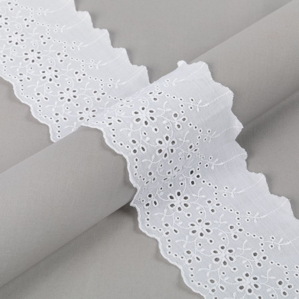 Кружево шитьё 95 мм / 9±0.2 метров, Турция, белый, Gamma GYEM-9501