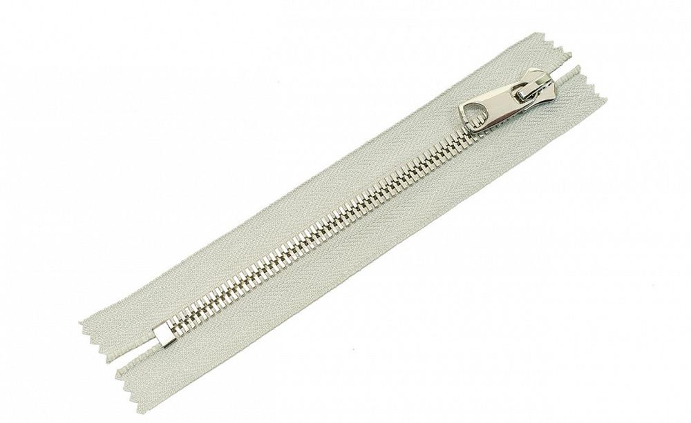 Молния металл Т10 (10 мм) 1 зам., н/раз., 18 см, никель, цв.D316 серый, MaxZipper Premium, 1 шт /TOS/