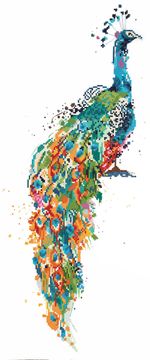 Алмазная (кристальная) мозаика Фрея, Павлин, 25х60 см