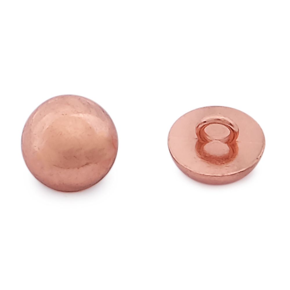 Пуговицы на ножке Полусфера 18L (11мм), металл (Copper (медь)), MEs-2014, 36 шт