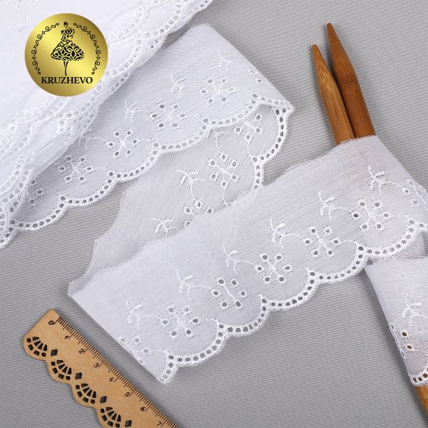 Кружево шитьё 40 мм, TBY.0160, цв.белый уп.13.71м, Kruzhevo