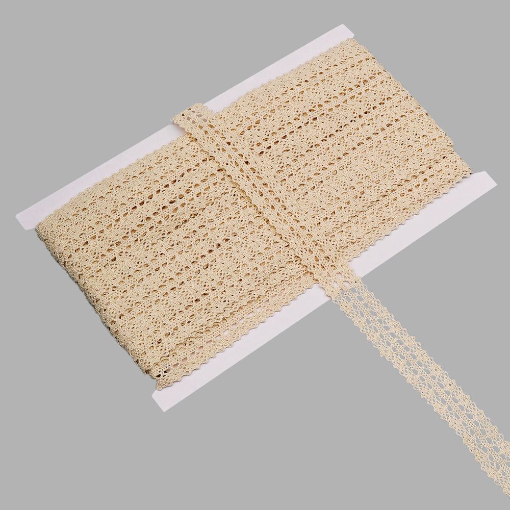 Кружево вязаное (тесьма) 16.5 мм / 13.72 метра, неотбеленный, 3AR3388