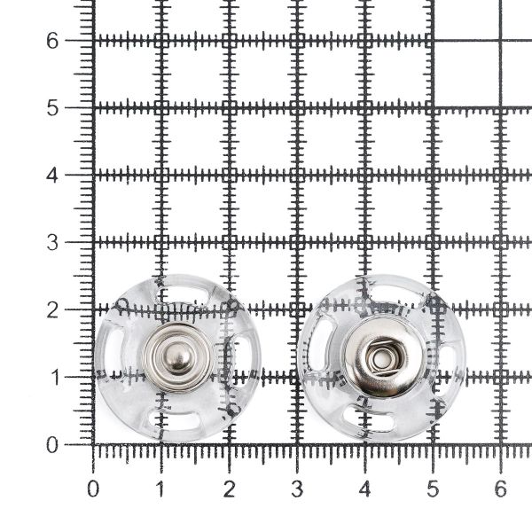 Кнопка пришивная ⌀25 мм, пластик, clear, 10 шт