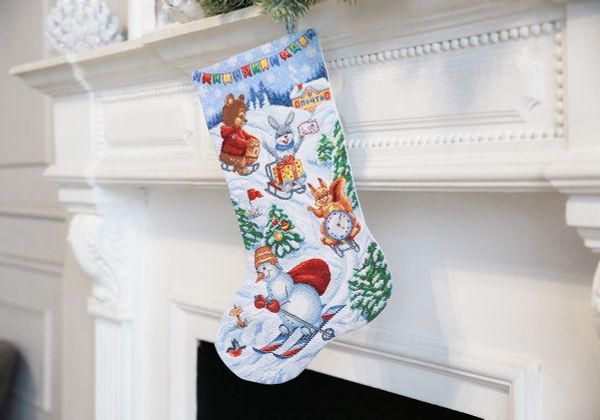 Набор для вышивания нитками Panna, Сапожок с горкой, 26х40,5 см