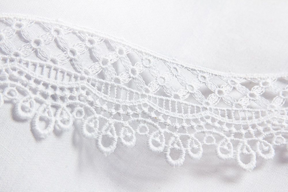 Кружево гипюр (плетёное) 43 мм / 10 м, белый, Gamma GGM-4303