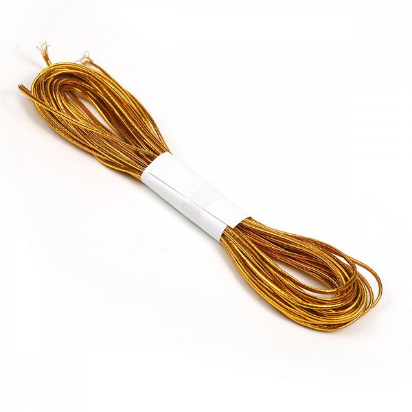 Резинка шляпная (шнур эластичный) ⌀2.0 мм / 10±0.5 метров, цв.золото