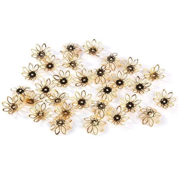 Шапочка для бусин, 19х5 мм, 30 шт/уп, золото