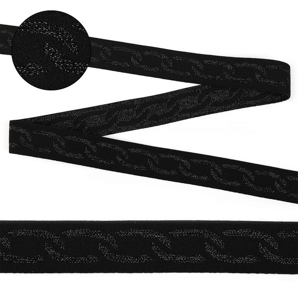 Резинка декоративная металлик 25.0 мм / 25 метров, плотная