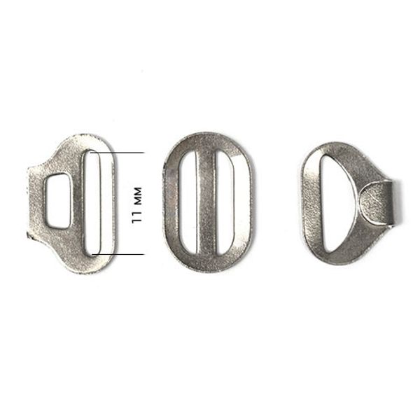 Крючки галстучные 11 мм, (3 части) ВОС С-44, цв. никель, 5000 шт