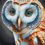 Алмазная (кристальная) мозаика Фрея ALPD-252, на подрамнике Золотая сова, 30х30 см