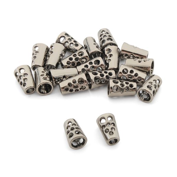 Наконечник для шнура металл колокол 12.5х9 мм, ⌀4.5/7.5 мм, (чер.никель), 0305-5134, 20 шт