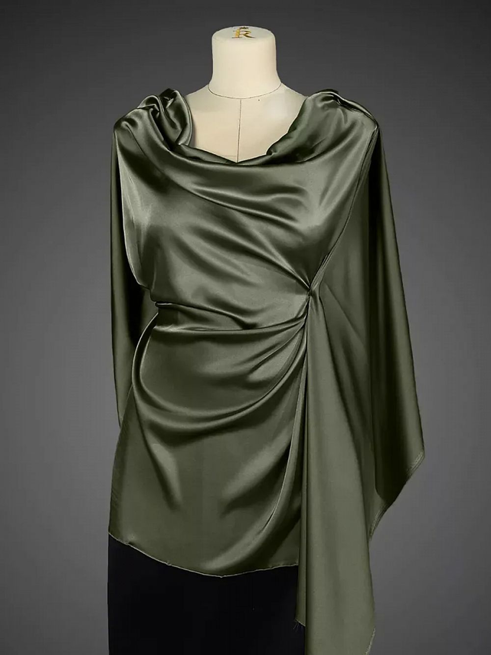 Шелк Армани 90 г/м², 150 см / 25 метров, TBYArm-134, цв.134 полынь