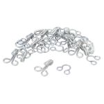 Крючки пришивные 12 мм, 14 шт, с петлями, серебристые, без никеля, Pony, 78504/01