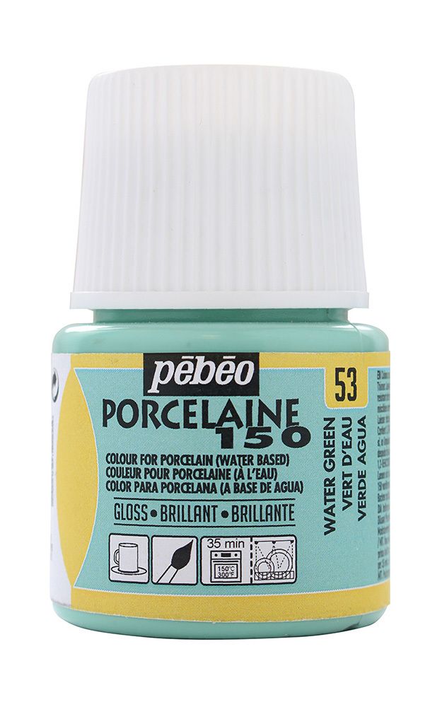 Краска по фарфору и керамике под обжиг пастельная Porcelaine 150 45 мл, 024-053 зеленый, Pebeo